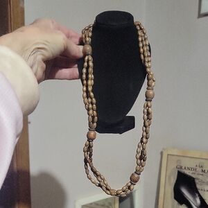 Vintage Wooden Bead Necklace